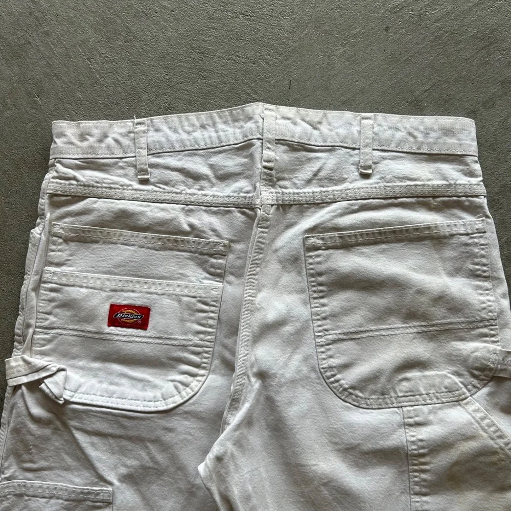 Vintage Dickies Carpenter Pants Size 34x30 White Painter Straight Leg Workwear